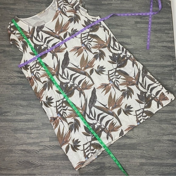 Lungo L’arno Linen Made In Italy Botanical Tropical Print Dress - Picture 11 of 12
